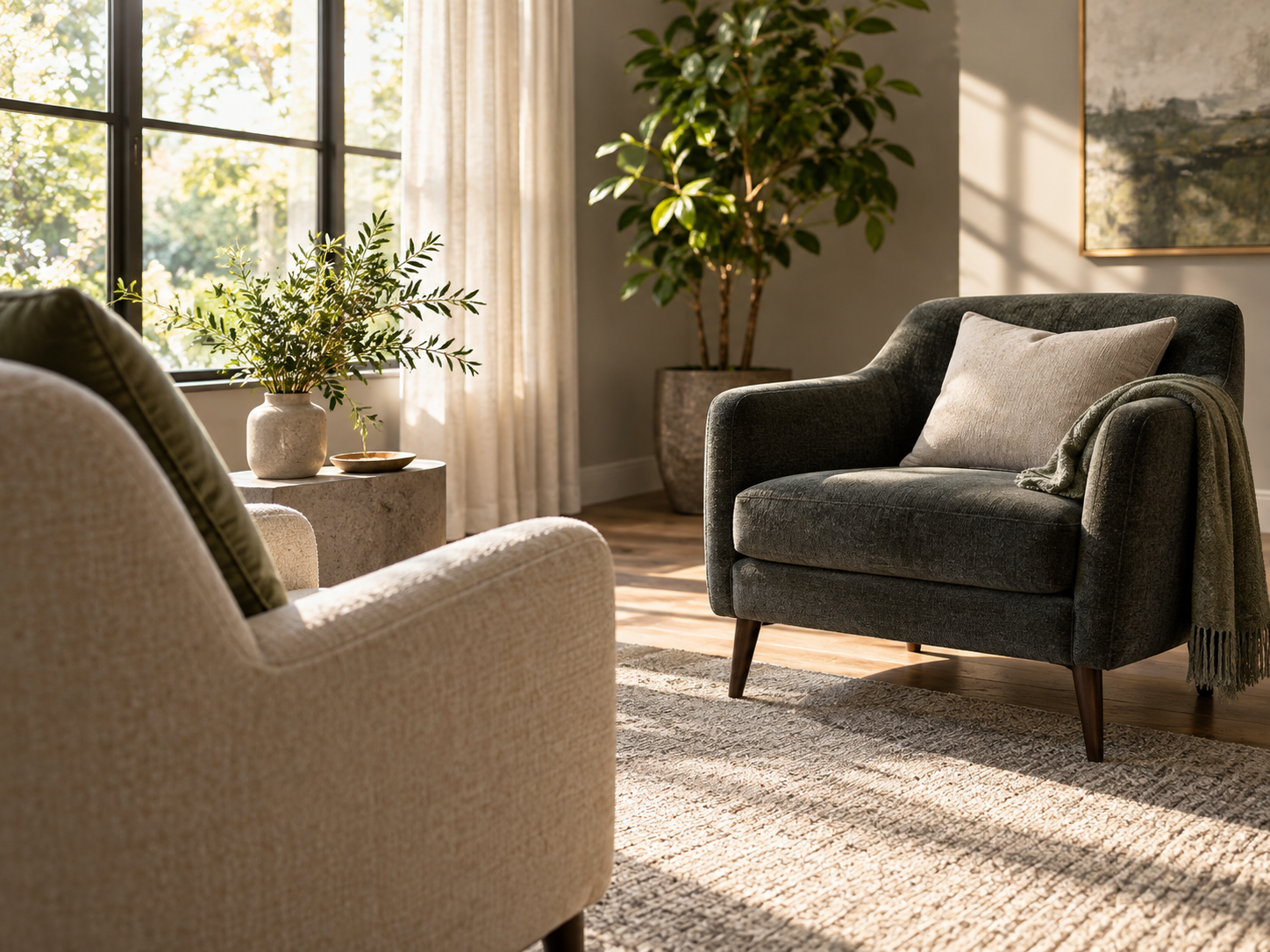 A quiet, welcoming room with two chairs